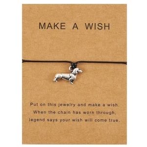 Dachshund Dog Braided Bracelet Handmade Waxed Wire Knitting Jewelry Gift #New